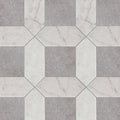 Chiesa grey gray and white marble effect floor tiles arranged in a geometric pattern for modern interiors