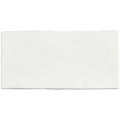 White rectangular ceramic China White Brick Tile with smooth glossy surface and slightly rounded edges