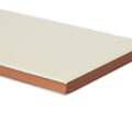 Cinema rio rectangle glazed tile featuring cream-colored ceramic with a terracotta edge detail