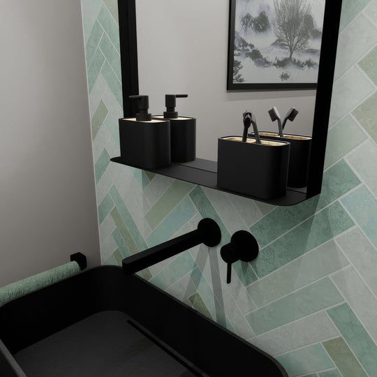 City Mirror with Shelf 50 Black - alternate view