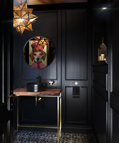 City Round Mirror 80cm Black