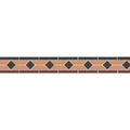 Claire brown black and buff terracotta and dark gray diamond patterned mosaic tile border for decorative use