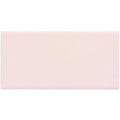 A soft blush pink clare half tile with a smooth matte finish ideal for wall tiling projects