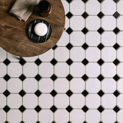 Classic Octagon and Dot Floor Mosaic
