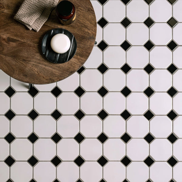 Classic Octagon and Dot Floor Mosaic