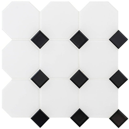 Classic Octagon and Dot Floor Mosaic - alternate view