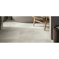 Light gray matte-finish ceramic floor tiles clay calm matt 80 x 80cm with subtle texture