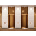 Clematis Golden Promise white and gold mosaic feature panel on gold-finished doors