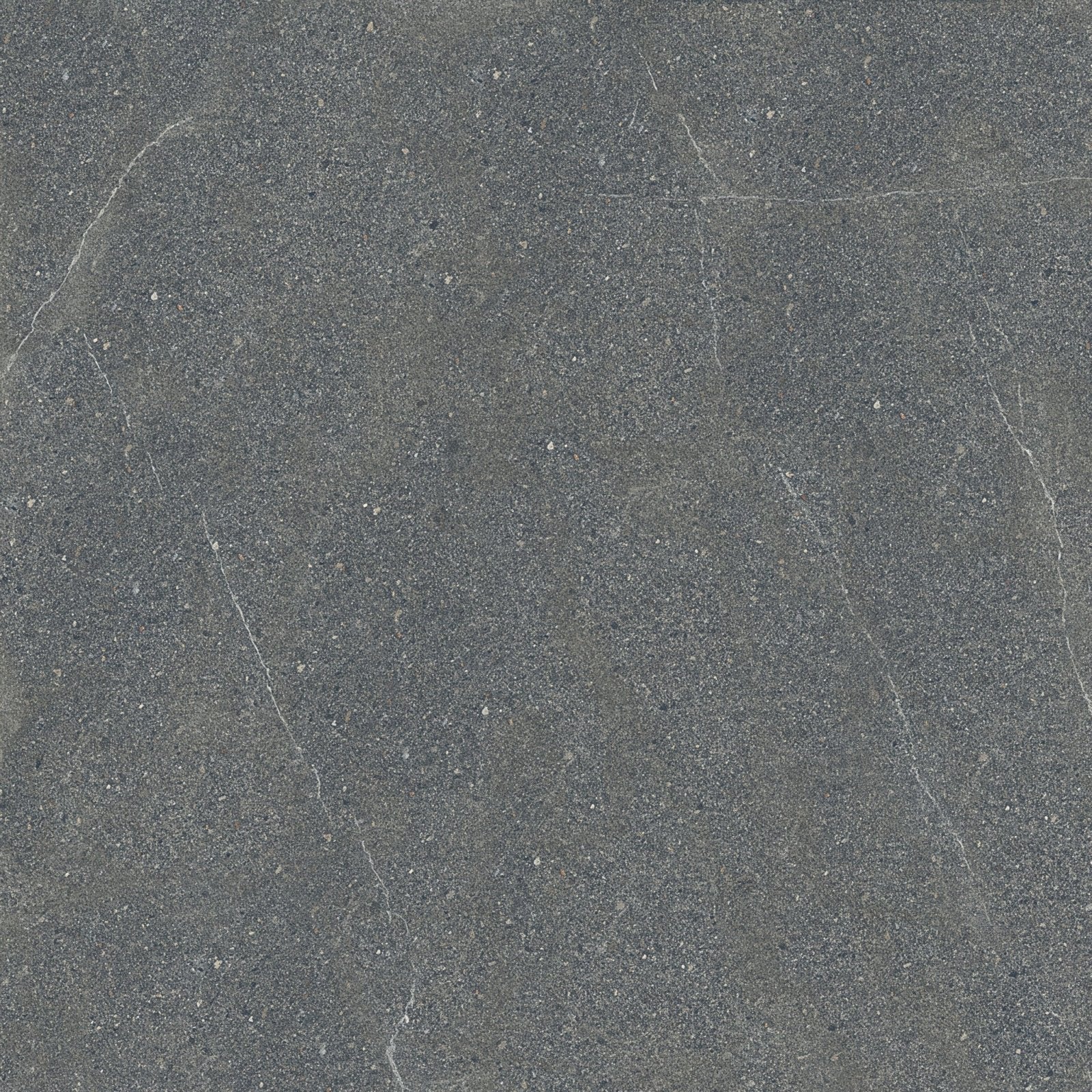 Dark gray stone tile cleveland 1833 black matt with subtle natural veining and textured speckled surface