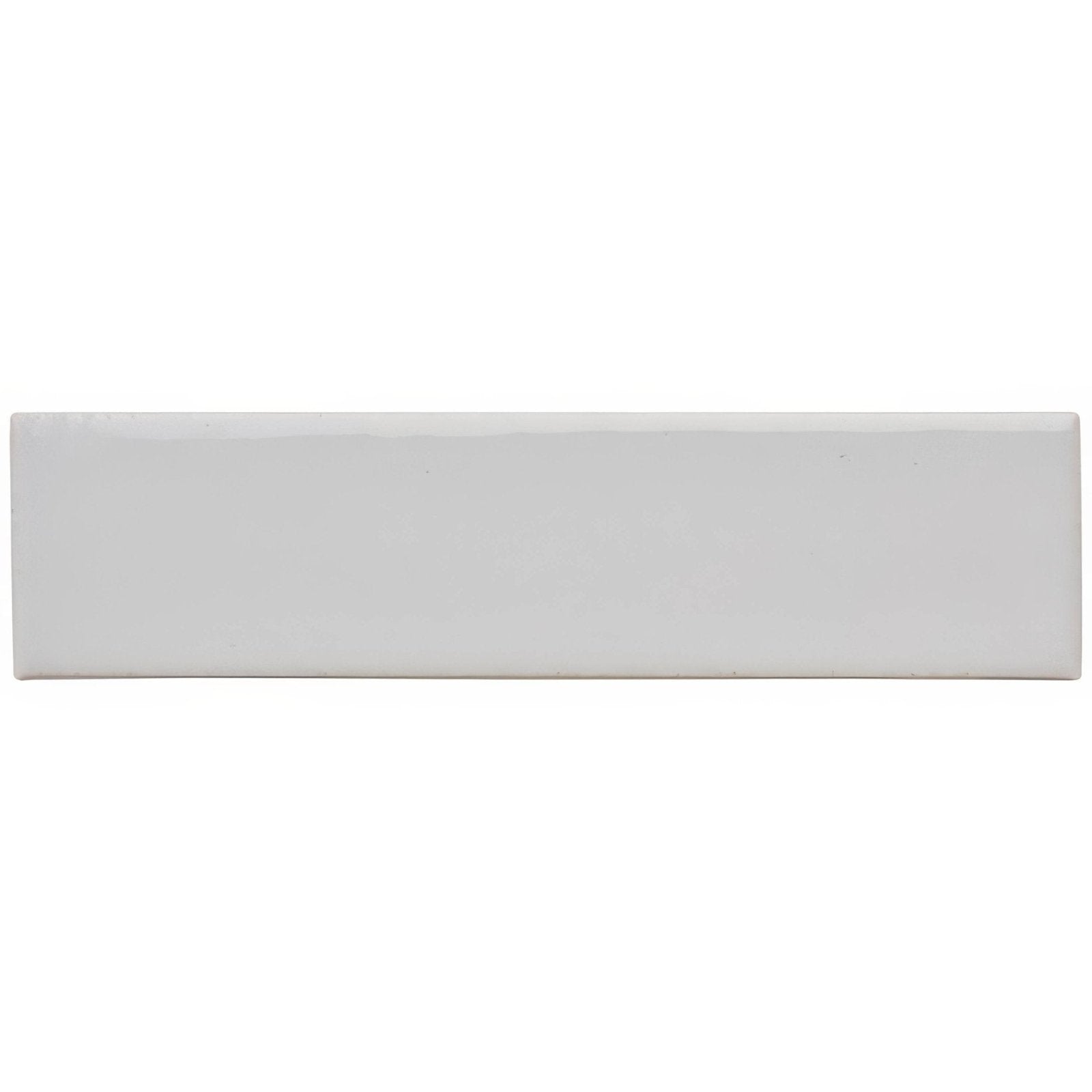 A sleek rectangular white ceramic cliff brick tile with a smooth glossy finish for wall and floor use