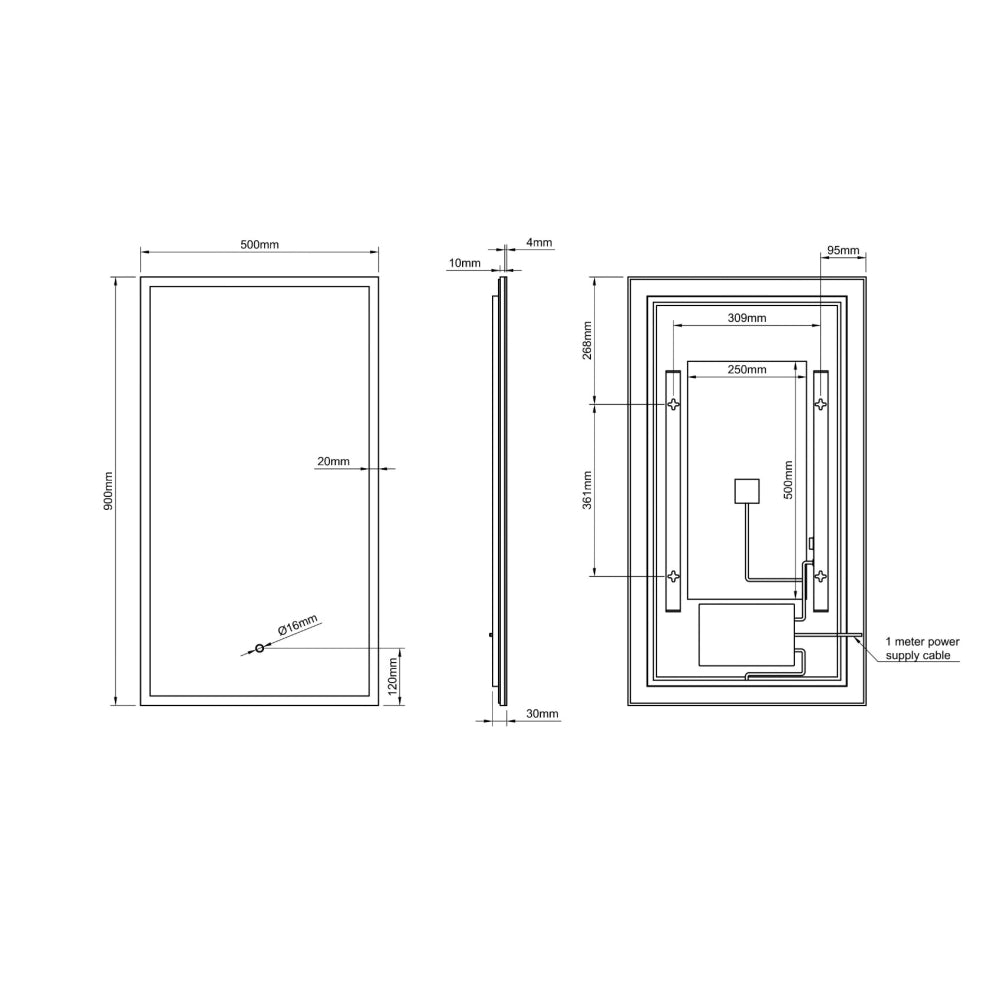 Cleo Rectangular Mirror 50x90cm - Origins Living, view 10