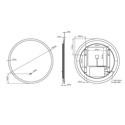 Cleo Round Mirror 60cm - Origins Living, view 10