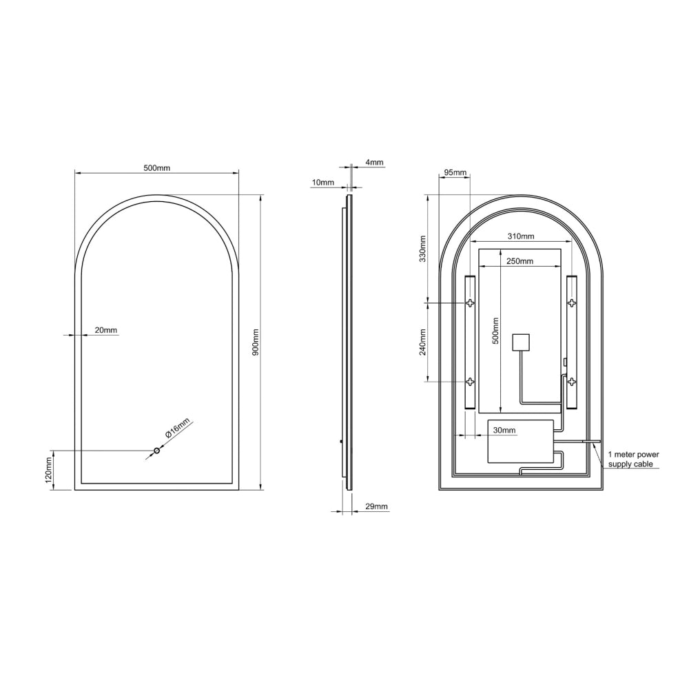 Cleo Arch Mirror 50x90cm - Origins Living, view 10