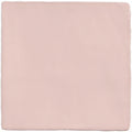 A smooth square ceramic tile with a soft blush pink glaze from the clover field tile collection