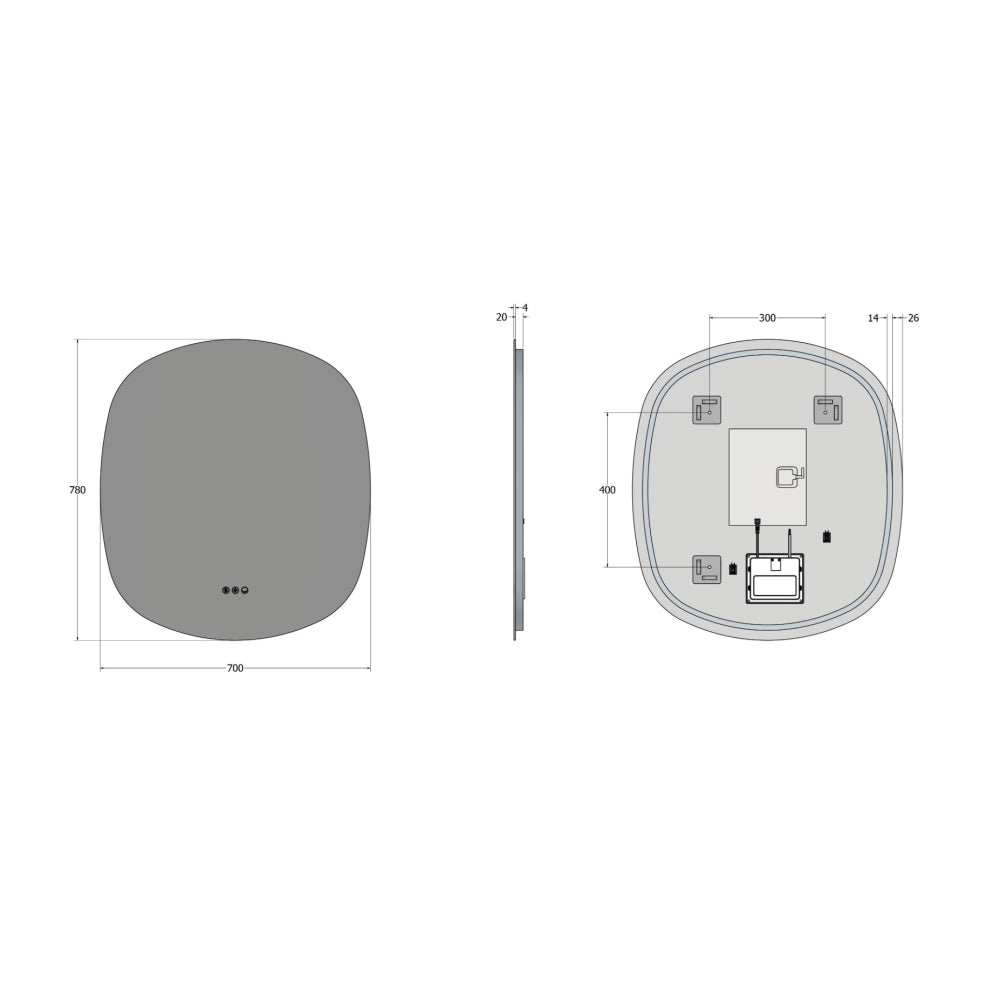 Claris Curve Oblong Mirror 70x78cm - Origins Living, view 10