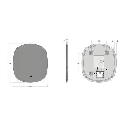 Claris Curve Oblong Mirror 70x78cm - Origins Living, view 10
