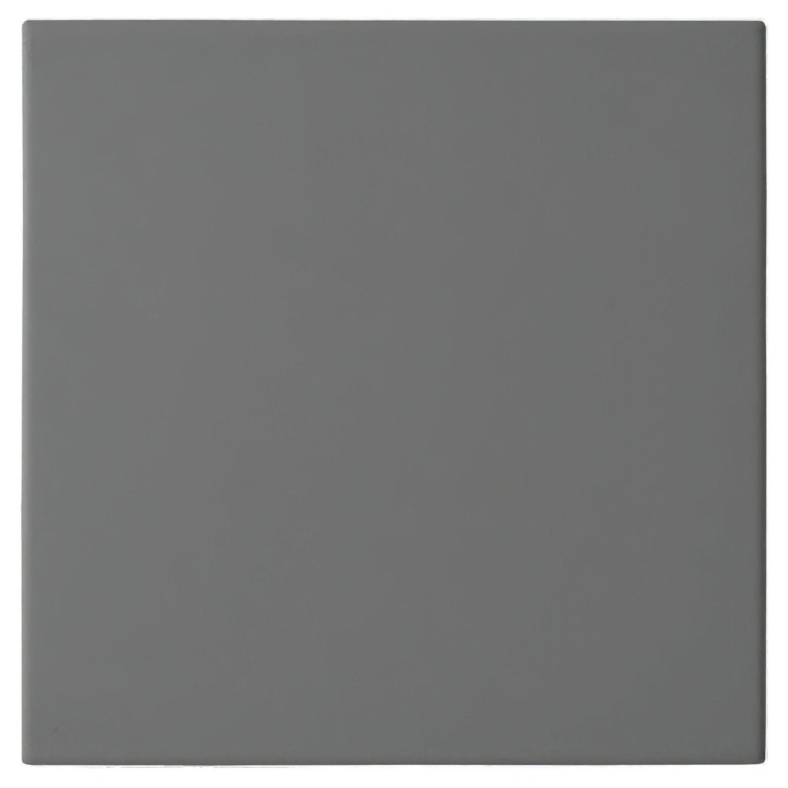 A sleek matte-finished gray ceramic plain tile with clean edges and uniform surface for coordinating designs