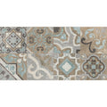Codec cementine random mix matt decor mosaic tile panel with intricate vintage patterns in muted blues grays and earth tones