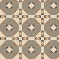 Terracotta and cream geometric patterned floor tile with vintage inspired design in colchester holkham dune colors