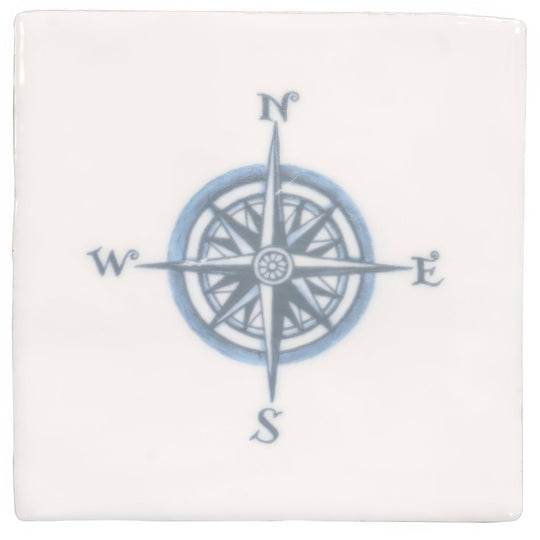 Compass Blue on Cotton