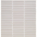 White rectangular glass mosaic tile with a smooth glossy finish from copenhagen kit kat white mosaic collection