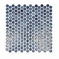 Blue gradient circular glass mosaic tiles from copenhagen penny round blue mosaic for decorative surfaces