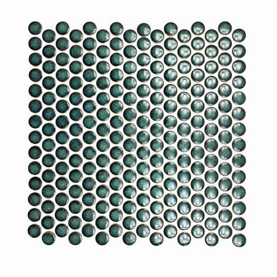 Copenhagen Penny Round Dark Green Mosaic - alternate view