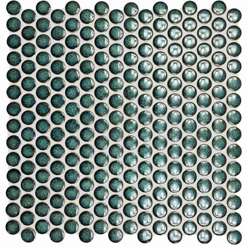 Copenhagen Penny Round Dark Green Mosaic