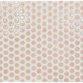 Copenhagen penny round pink mosaic featuring pink metallic circular mosaic tiles for decorative surfaces