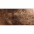 Copper leaf decorative glass featuring a rectangular copper-toned metal tile with a textured brushed finish