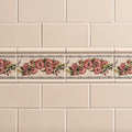 Corded Poppies Red Classical Decorative Border on County White – pattern detail