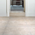 Beige stone-effect porcelain floor tiles with subtle natural veining cotehele opus porcelain sand