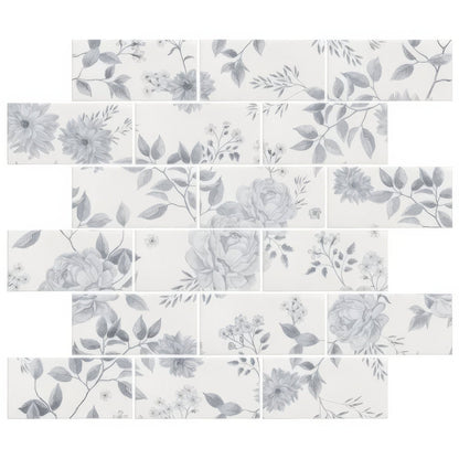 Cottage Garden Blue 18 Tile Panel