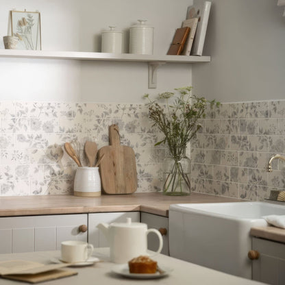 Cottage Garden Blue 18 Tile Panel