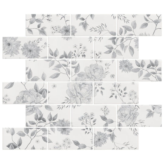 Cottage Garden Grey 18 Tile Panel - alternate view