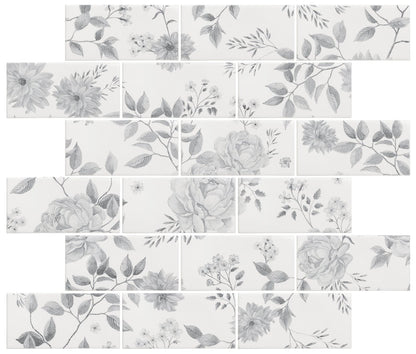 Cottage Garden Grey 18 Tile Panel