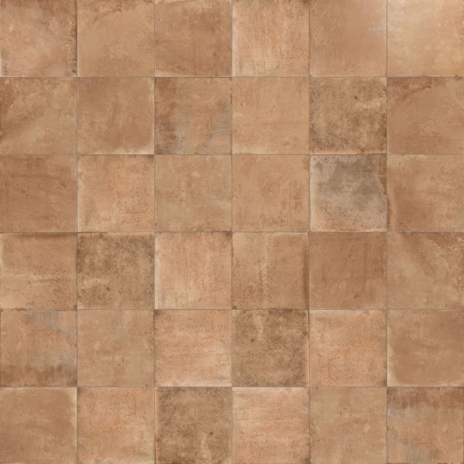 Beige cotto natural terracotta effect square tiles with textured stone like finish for flooring and walls