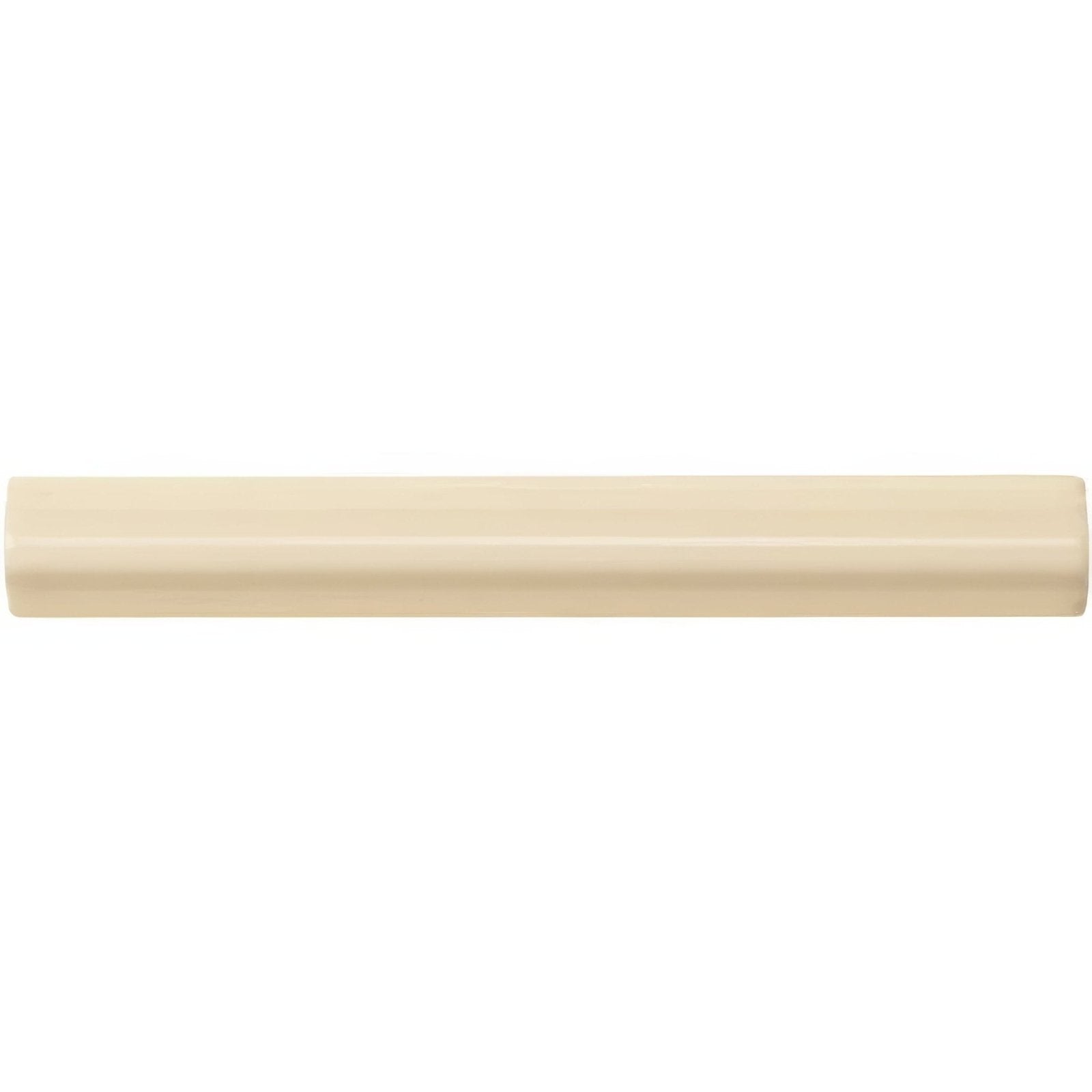 County White Astragal Moulding cream rounded ceramic moulding trim with a matte finish