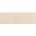 Cream-colored rectangular ceramic tile with smooth glossy finish from county white large brick collection