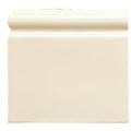 Cream-colored smooth-surfaced county white skirting left hand corner baseboard with a classic profile