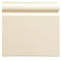 Cream-colored ceramic county white skirting right corner with smooth glossy finish and classic rolled edge design