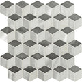 Silver and gray courier 3d cube aluminium mosaic tile with geometric 3d cube design for wall decoration