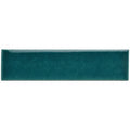 A sleek rectangular teal ceramic cove brick tile with a glossy finish and subtle texture