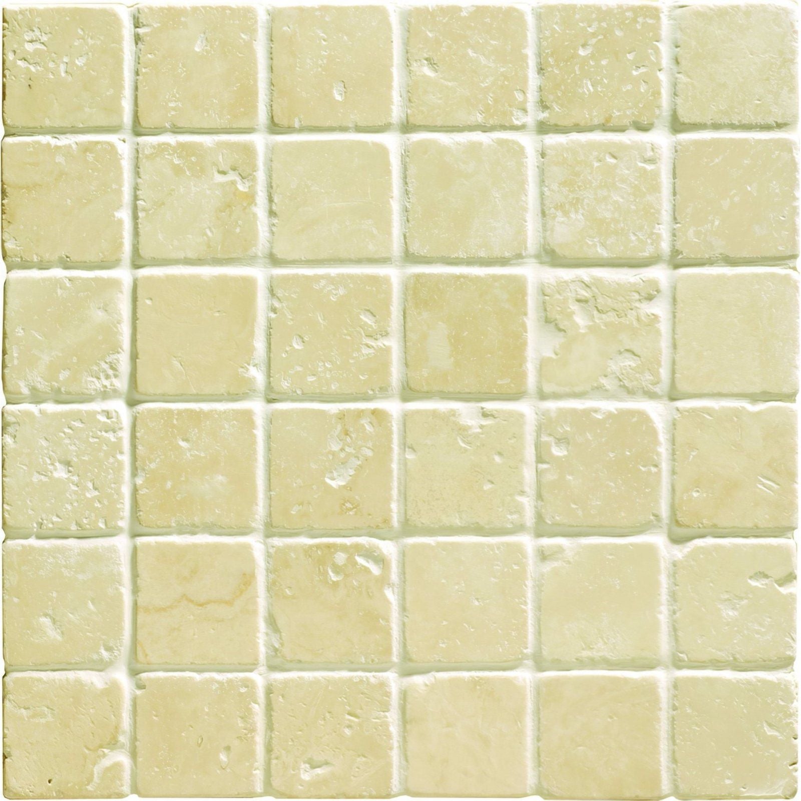 Beige crema 4.8 venetian stone mosaic tile with natural travertine texture and subtle tone variations