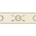 Crossed Arrows Border Charcoal Grey on County White