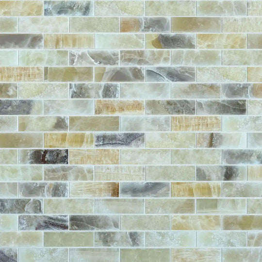 Onyx Honed Brick Mosaic Wall Tile