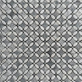 Close detail of the grey marble centre and white Carrara petals in the polished flower mosaic
