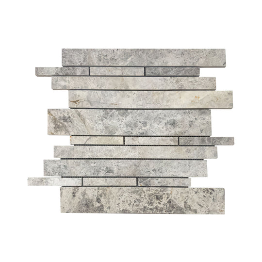 Silver Shadow Polished Marble Strip Bar Mosaic Wall & Floor Tile