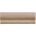 Beige ceramic damask torus moulding tile with glossy finish and subtle wavy ridges along its length