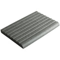 Dark grey step tread 148 x 100mm featuring a gray textured concrete edge with a ribbed wavy surface